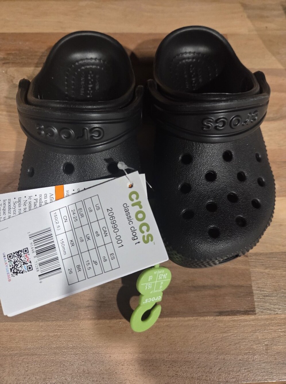 Crocs Toddler Classic Clog Child Size 8 (Age 2-3 y.o) Black Boys & Girls